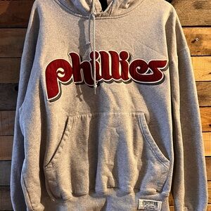 Majestic Gray and Red Phillies Hoodie